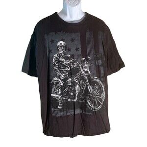 Route 76 Skeleton Biker T-Shirt Mens Size Large